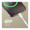 LogiLink USB 2.0 Type-C uz Type-C kabelis, 1m, 60W Power Delivery, neilona pinums, rozā