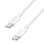 LogiLink USB 2.0 USB-C uz USB-C kabelis, neilona pīts, 60W, balts, 1m