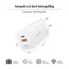 Logilink USB-A/C lādētājs 65 W GaN, 1x USB-A (QC), 1x USB-C (PD), balts