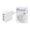 Logilink USB-A lādētājs, 24 W, 4 porti, 4x USB-A, balts