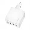Logilink USB-A lādētājs, 24 W, 4 porti, 4x USB-A, balts