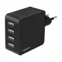LogiLink USB-A sienas lādētājs, 24W, 4 porti, 4x USB-A, melns