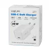 LogiLink USB-C lādētājs 20W GaN, 1 ports, USB Power Delivery, balts