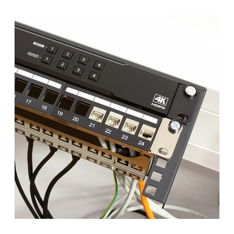 Logilink WB0011 19 collu 1U plaukts zem galda vai pie sienas montāžai, melns