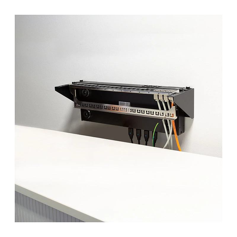 Logilink WB0011 19 collu 1U plaukts zem galda vai pie sienas montāžai, melns