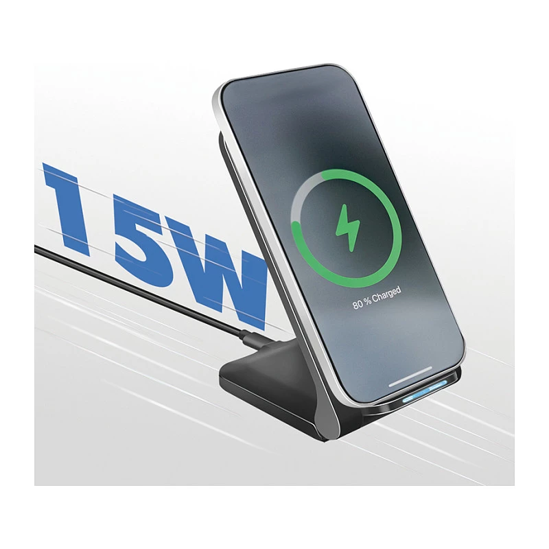 Logilink Wireless Quick Charging Stand 15 W, twin coil, black