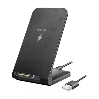 Logilink Wireless Quick Charging Stand 15 W, twin coil, black