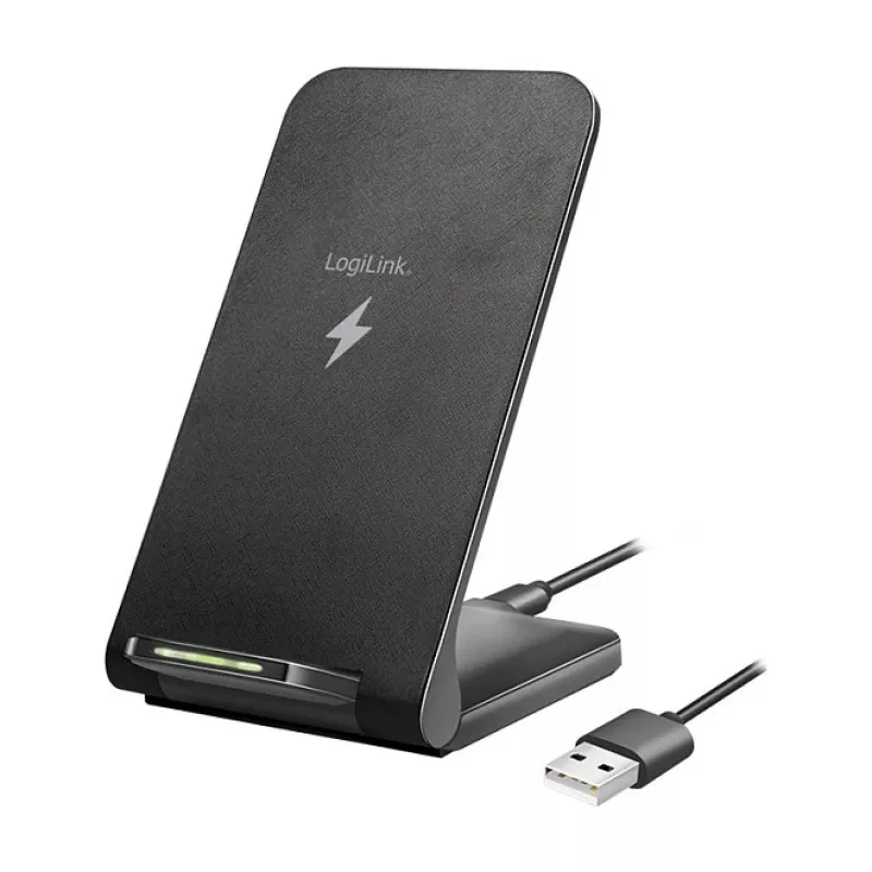 Logilink Wireless Quick Charging Stand 15 W, twin coil, black