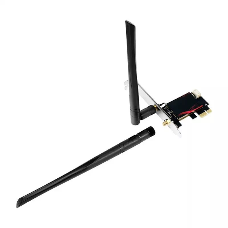 LogiLink WL0248 PCI-Express Wi-Fi 6E AX5400 Tri-Band Card ar Bluetooth 5.2, 2.4/5/6 GHz, 2x noņemamas 5 dBi antenas, Intel AX210, WPA3, Windows 10/11 un Linux