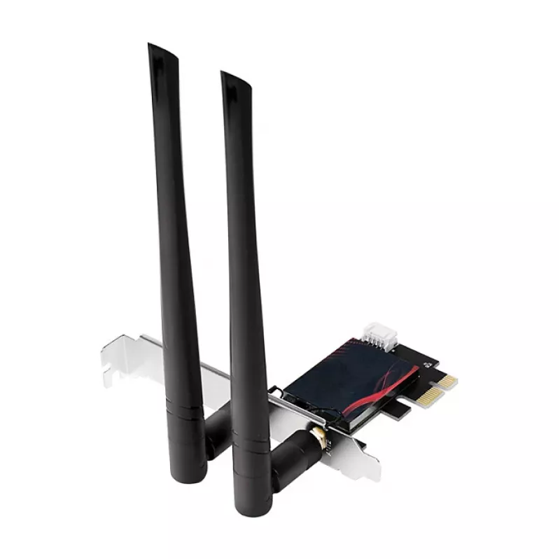 LogiLink WL0248 PCI-Express Wi-Fi 6E AX5400 Tri-Band Card ar Bluetooth 5.2, 2.4/5/6 GHz, 2x noņemamas 5 dBi antenas, Intel AX210, WPA3, Windows 10/11 un Linux