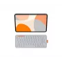 Logitech Flip Folio Keyboard and Folio Case - Full Size - Wireless - Bluetooth 5.1 LE - AZERTY - French - Pale Gray - for Apple 10.9-inch iPad Air (5th Generation)