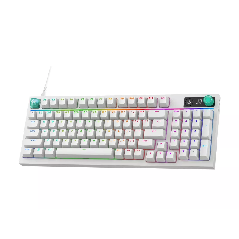 Logitech G316 X 98 Compact Mechanical Gaming Keyboard, GX Brown Tactile, LIGHTSYNC RGB, White, German Layout