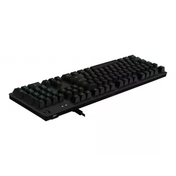 Logitech G512 Carbon mehāniskā spēļu tastatūra - GX Brown taustes, LIGHTSYNC RGB, USB caurlaide, lidmašīnas klases alumīnijs, pilna izmēra