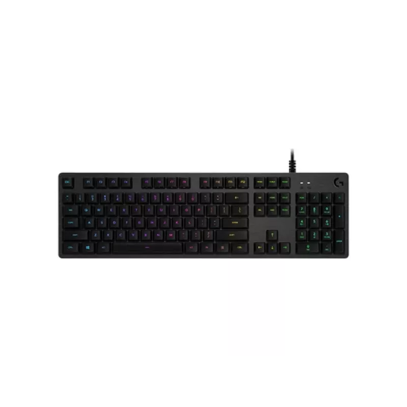 Logitech G512 Carbon mehāniskā spēļu tastatūra - GX Brown taustes, LIGHTSYNC RGB, USB caurlaide, lidmašīnas klases alumīnijs, pilna izmēra