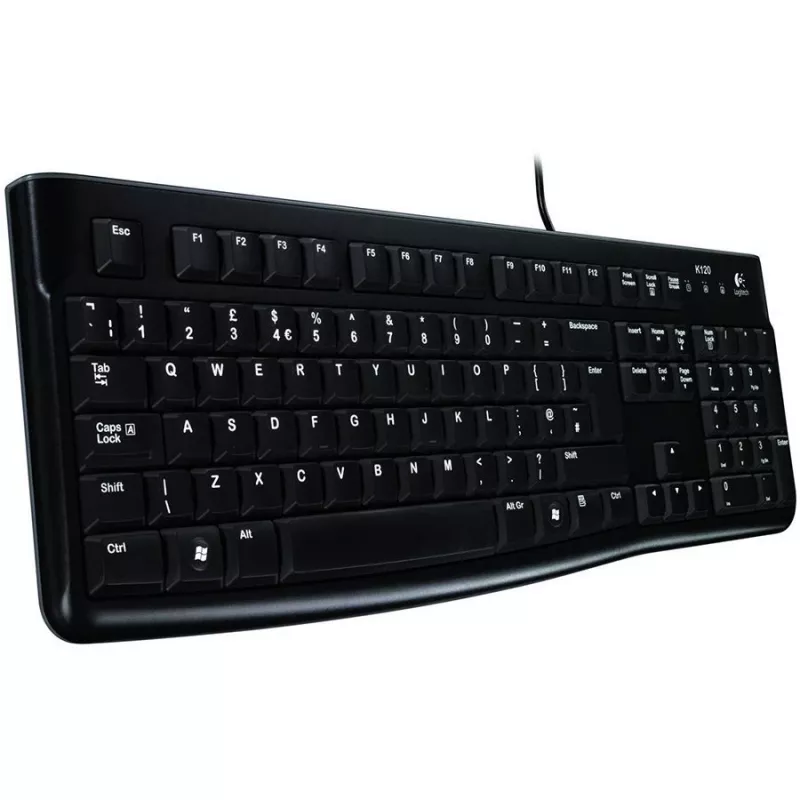Logitech K120 for Business USB tastatūra, vadu, pilna izmēra, melna