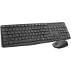 Logitech MK235 bezvadu tastatūras un peles komplekts, 2.4GHz RF, QWERTZ izkārtojums, melns, USB uztvērējs – 920-008031