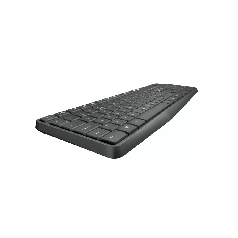Logitech MK235 bezvadu tastatūras un peles komplekts, 2.4GHz RF, QWERTZ izkārtojums, melns, USB uztvērējs – 920-008031