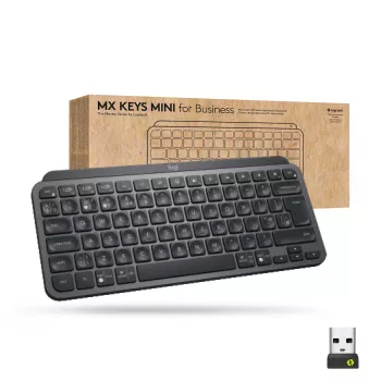 Logitech MX Keys Mini for Business - bezvadu kompaktā tastatūra ar fona apgaismojumu, grafīta, US Intl