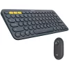 Logitech Pebble 2 Combo Tonal Graphite bezvadu klaviatūras un peles komplekts, AZERTY franču izkārtojums, Bluetooth un Logi Bolt USB uztvērējs, klusie klikšķi, vairāku ierīču atbalsts, pārstrādāta plastmasa