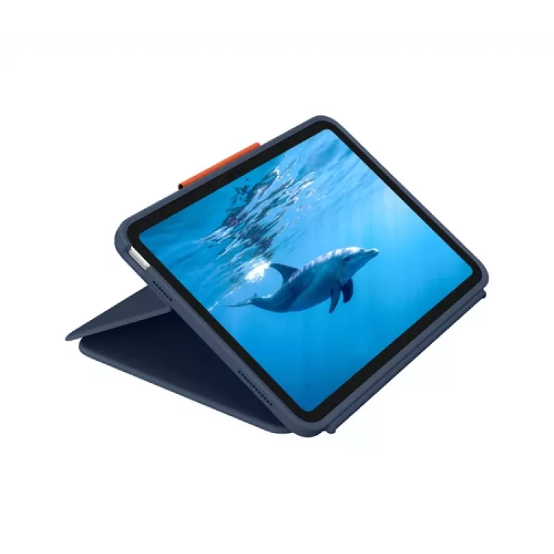 Logitech Rugged Combo 4 tastatūras maciņš ar skārienpaliktni iPad 10. paaudzei, Apple Smart Connector, Classic Blue