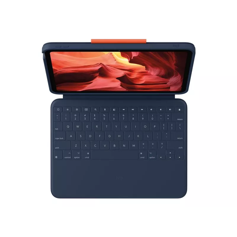 Logitech Rugged Combo 4 tastatūras maciņš ar skārienpaliktni iPad 10. paaudzei, Apple Smart Connector, Classic Blue