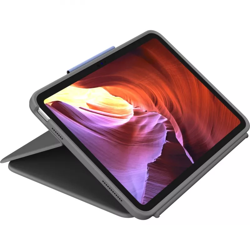 Logitech Rugged Folio ar ASV starptautisko QWERTY tastatūru Apple iPad 10. paaudzei (A2696) - Grafīta, MIL-STD-810G triecienaizsardzība