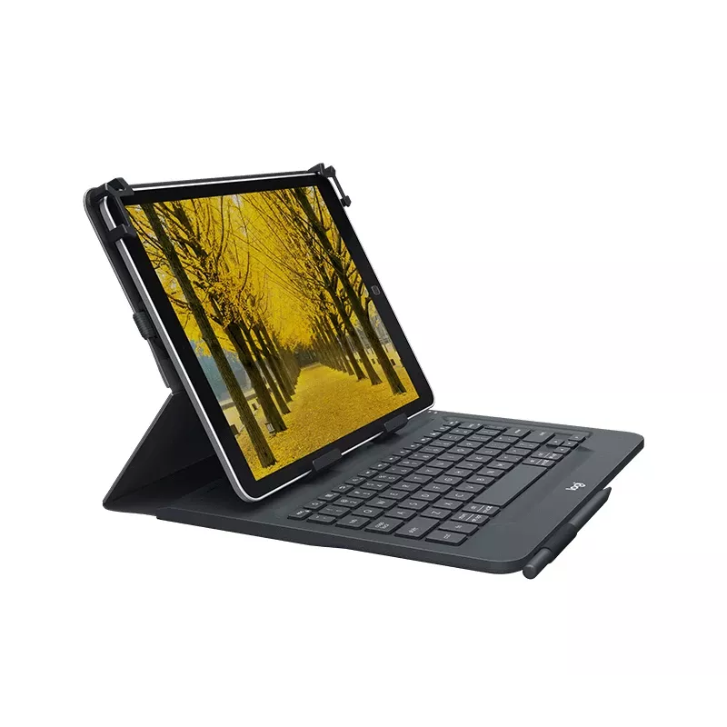 Logitech universālā tastatūra un folija maciņš 9-10 collu planšetdatoriem, Bluetooth 3.0, QWERTZ Šveices vācu izkārtojums, grafīta
