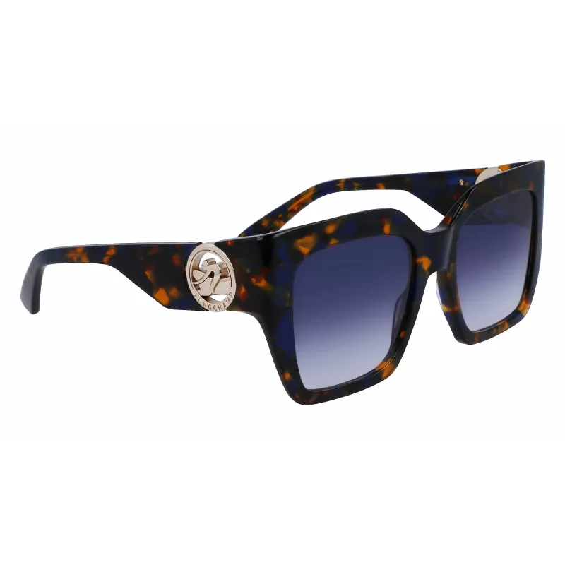 LONGCHAMP LO734S-430 Sieviešu ģeometriskās saulesbrilles Havana Acetāts Gradient Brūna Lēca 53mm