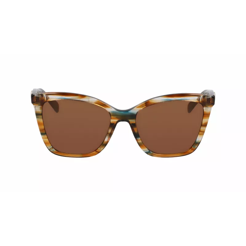 LONGCHAMP LO742S-N-211 Sieviešu kvadrātveida acetāta saulesbrilles Havana brūns gradients 54mm