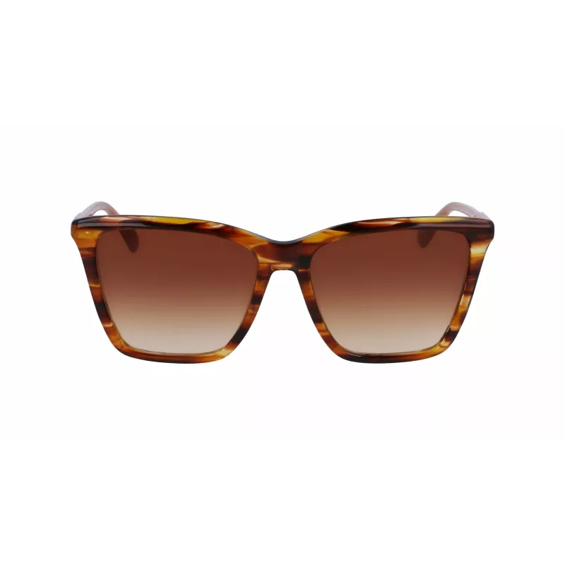 LONGCHAMP Sieviešu saulesbrilles LO719S-238 Havana Acetāta Kvadrātveida Rāmis Brūnas Gradienta Lēcas 56mm