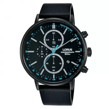 Lorus vīriešu kvarca analogais pulkstenis RM363FX9 - Zils ciparnīca, nerūsējošā tērauda aproce, 43 mm