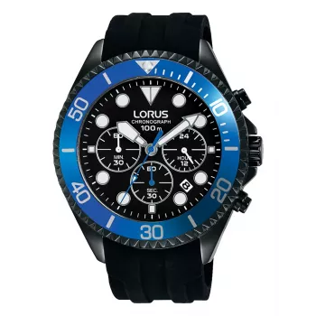 Lorus RT323GX9 Vīriešu kvarca pulkstenis 45mm Nerūsējošais tērauds Melns ciparnīca Rokassprādze
