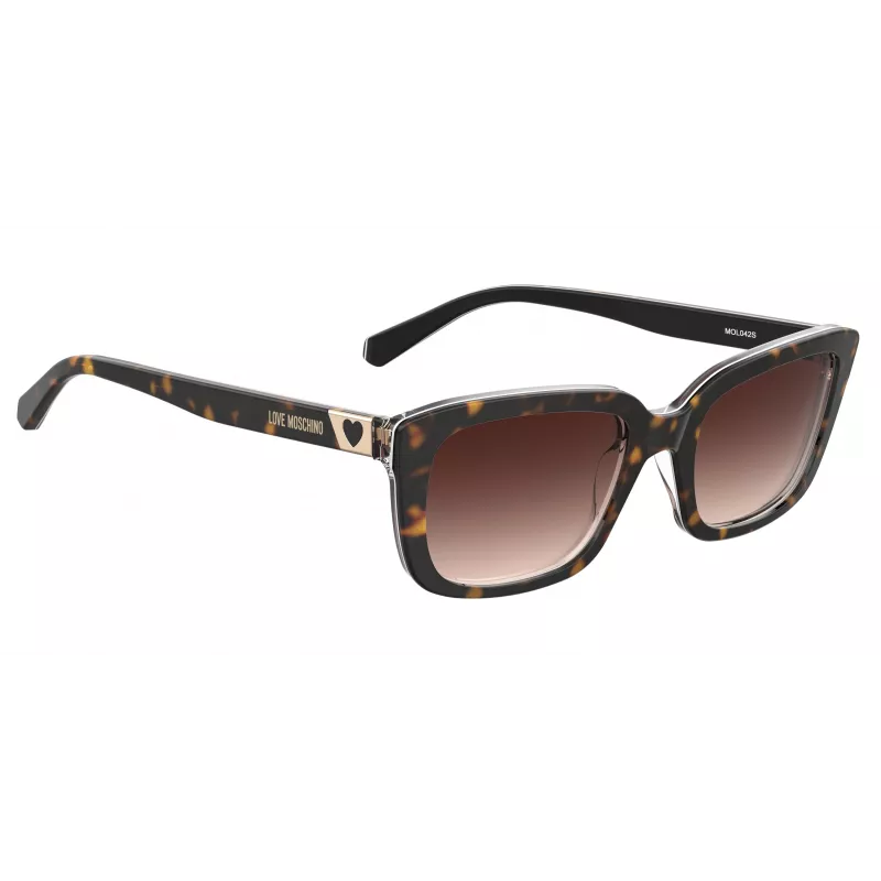 LOVE MOSCHINO Sieviešu saulesbrilles MOL042S086F3H - Havana acetāta rāmis, brūnas gradienta polikarbonāta lēcas, 53/17/145 mm