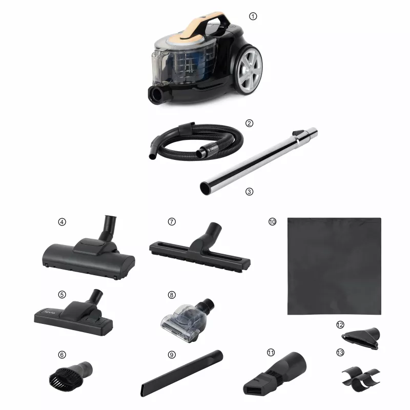 Lovio LVCVC003 VacuuFlex L Plus Rokas putekļsūcējs automašīnai 12V 120W 5000Pa Melns