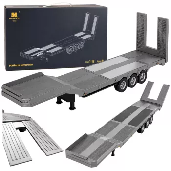 Low Bed Trailer For Scania 770S Huina Gray 1:18