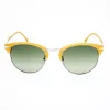 LOZZA SL2293M-579V Vīriešu kvadrātveida saulesbrilles Havana acetāta rāmis Zaļa polikarbonāta lēca 52mm