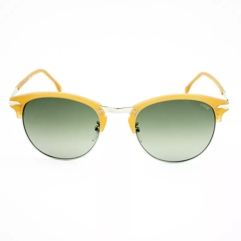 LOZZA SL2293M-579V Vīriešu kvadrātveida saulesbrilles Havana acetāta rāmis Zaļa polikarbonāta lēca 52mm