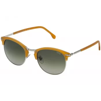 LOZZA SL2293M-579V Vīriešu kvadrātveida saulesbrilles Havana acetāta rāmis Zaļa polikarbonāta lēca 52mm