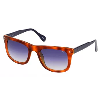 LOZZA SL4006M5209BG Unisex saulesbrilles - Melns acetāta rāmis, pelēkas polikarbonāta lēcas, UV400 aizsardzība, 52 mm lēcu platums