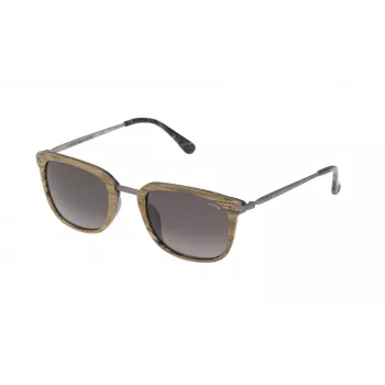 LOZZA SL4028M520ANB Unisex taisnstūra saulesbrilles - Melns acetāta rāmis, Pelēkas polikarbonāta lēcas, UV400 aizsardzība