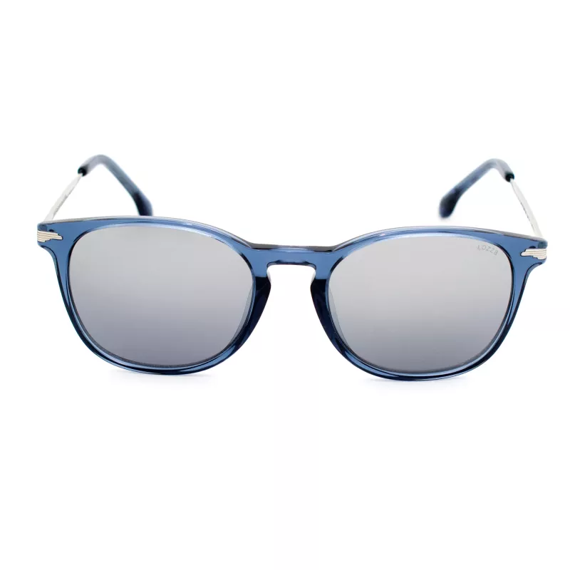 LOZZA SL4159M-955X Unisex taisnstūra saulesbrilles melns pelēks tonējums 52mm