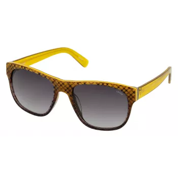 LOZZA Unisex SL4000M5507V8 Saulesbrilles - Melns Acetāta Rāmis, Pelēka Gradienta Lēca, 55/19/140 mm