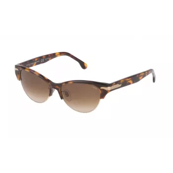 LOZZA Sieviešu kaķacs formas saulesbrilles SL4071M5309AJ - Havana acetāta rāmis, pelēkas gradienta lēcas, UV400 aizsardzība