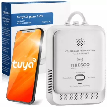LPG Propāna-Butāna Gāzes Sensors Firesco JY-ZL2010W ar WiFi Tuya App