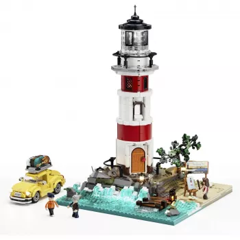 Lumibricks Sunrise Lighthouse Building Block Set ar LED apgaismojumu