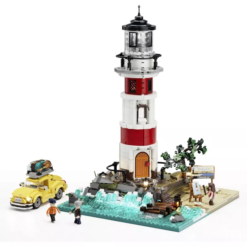 Lumibricks Sunrise Lighthouse Building Block Set ar LED apgaismojumu