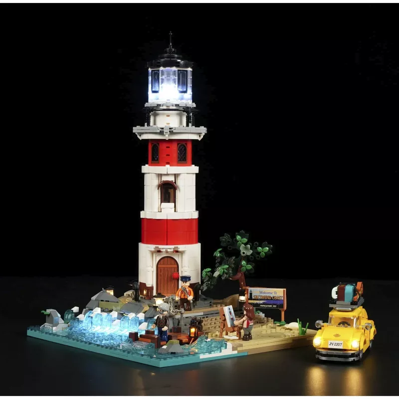 Lumibricks Sunrise Lighthouse Building Block Set ar LED apgaismojumu