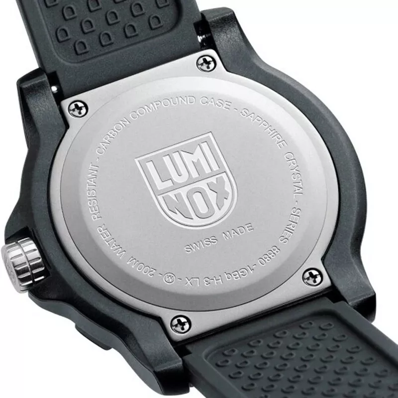 LUMINOX Vīriešu XL.8882.F 45mm Šveices kvarca pulkstenis ar Carbonox korpusu un melnu gumijas siksnu