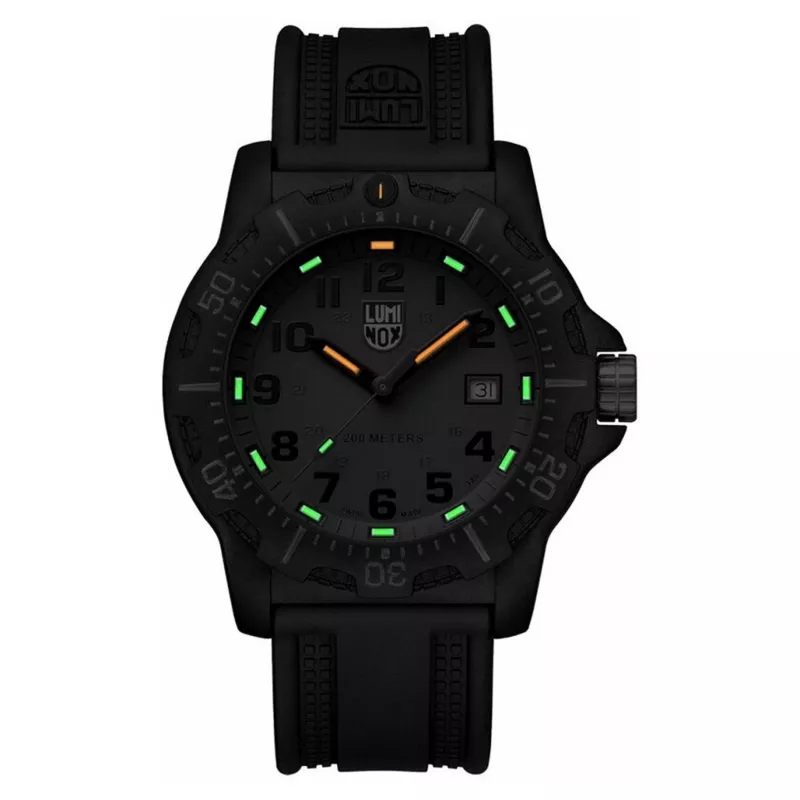 LUMINOX Vīriešu XL.8882.F 45mm Šveices kvarca pulkstenis ar Carbonox korpusu un melnu gumijas siksnu