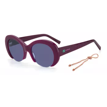 M MISSONI Sieviešu saulesbrilles MMI0071SB3V - Melns acetāta rāmis, Pelēkas polikarbonāta lēcas, 52 mm